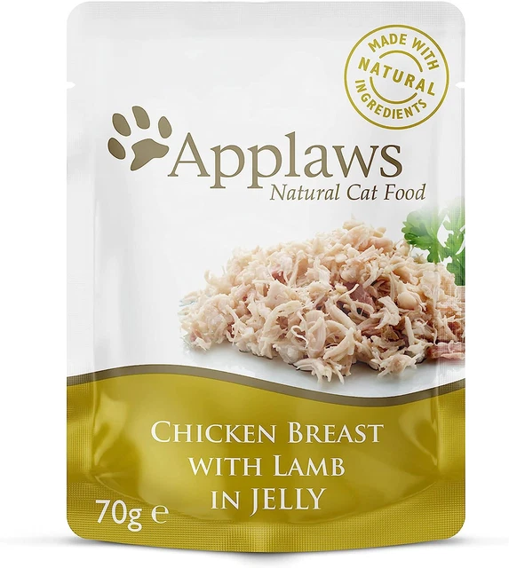 Natural Wet Cat Food Chicken with Lamb in Jelly 70 G Pouch (Pack of 16)