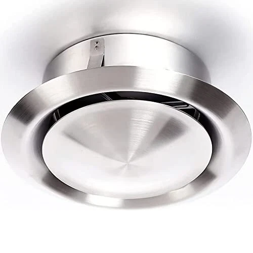 DOMUX Bouche VMC 125 mm Inox - Bouche aération réglable ronde 125 mm - Extractio
