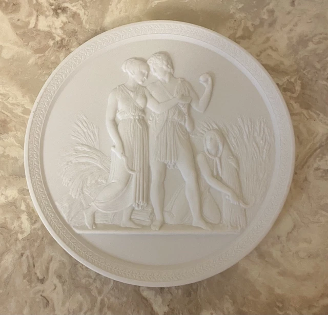 ROYAL COPENHAGEN ENERET Bisque Porcelain Plate Relief Wall Decor £28.54