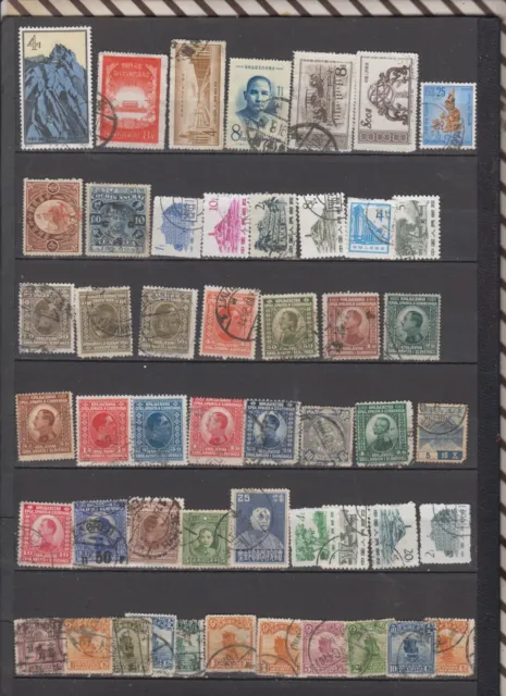 CHINE OBLITERES lot de 108 timbres petits modèles