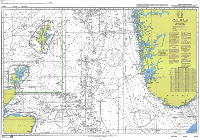 ADMIRALTY 2182C NORTHERN Sheet North Sea Chart Map Maritime Marine Wall ...