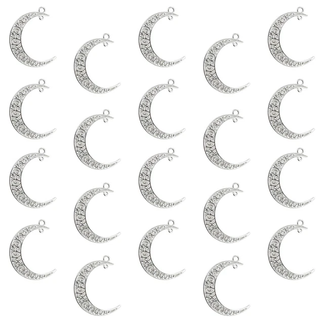 20pcs charm pendant Moon Shape Alloy Pendants Charms DIY Jewelry Making n