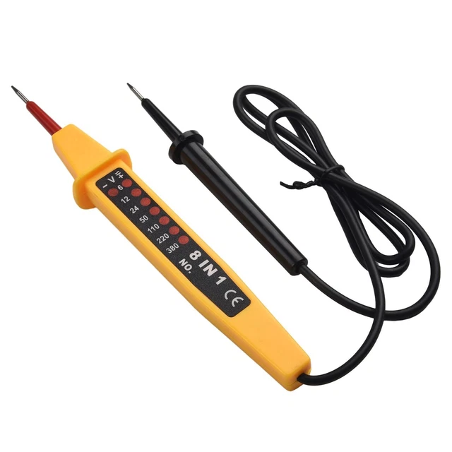 Testeur De Tension DC 4-120V Stylo - Avec écran LED, Pince Crocodile, Fil à Ressort - Pour Voiture, Moto