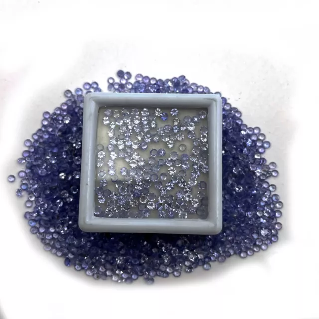 Natural Tanzanite Round Faceted Cut Loose Gemstone Lot 100 Pcs 2 mm 4.70 CT