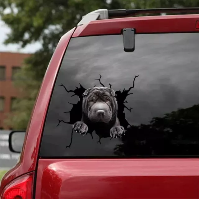 Súper linda calcomanía para ventana de coche Shar-Pei, pegatina divertida para mascotas, amante de Shar-Pei, vinilo d