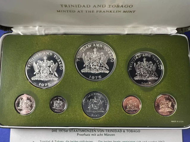Alte Münzen Kursmünzensatz Trinidad Tobago Silbermünze Dollar Rarität Sammler 3