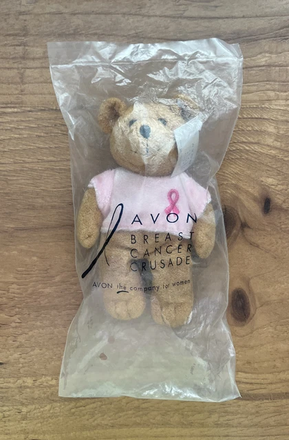 Avon Vintage 2001 Breast Cancer Awareness Crusade Mini Teddy Bear New Sealed