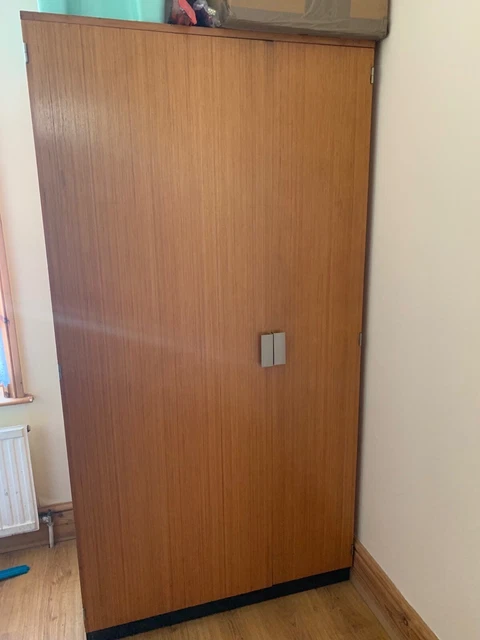 Vintage Stag furniture 60s 3pcs Wardrobe, drawers with mirror & 1bedside table 