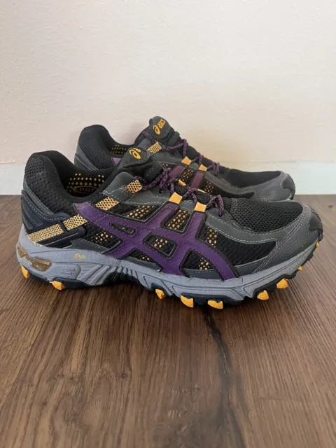 Asics Gel Trabuco 14 Trail Running Shoes Womens T1D6N Sz 8 Black Purple