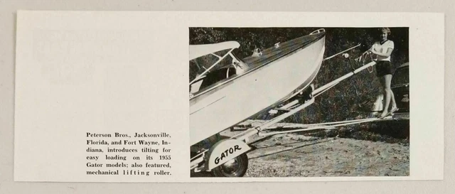 1955 Print Ad Magazine Photo Gator Boat Trailers Peterson Bros. Florida,Indiana