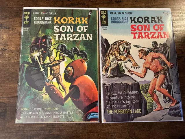 Lot of 2 Korak Son Of Tarzan #21 24 Gold Key Comics (1968) Silver Age