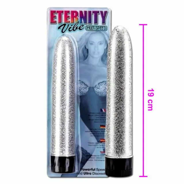 Eternity Vibe Vibratore Classico 19 Cm Glitter Argento Azzurro Rosa Oro Scegli 2