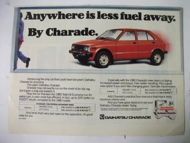 1981 Daihatsu Charade Australian Magazine Fullpage Colour Advertisement