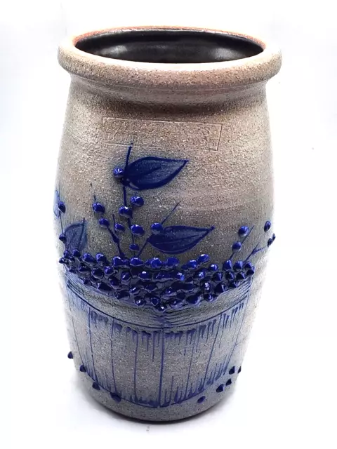 Salmon Falls 1988 NH Blueberry Basket Crock/vase Salt Glazed Pottery Stoneware