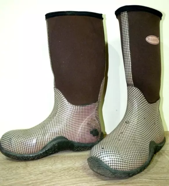 MUCK BOOT CO. Tack Houndstooth Wellington Boots Size UK5 EU38
