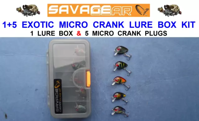 Savage Gear 1+5 Exotic 3D Micro Crank Bait Plug Lure Box Kit Pike Perch Trout