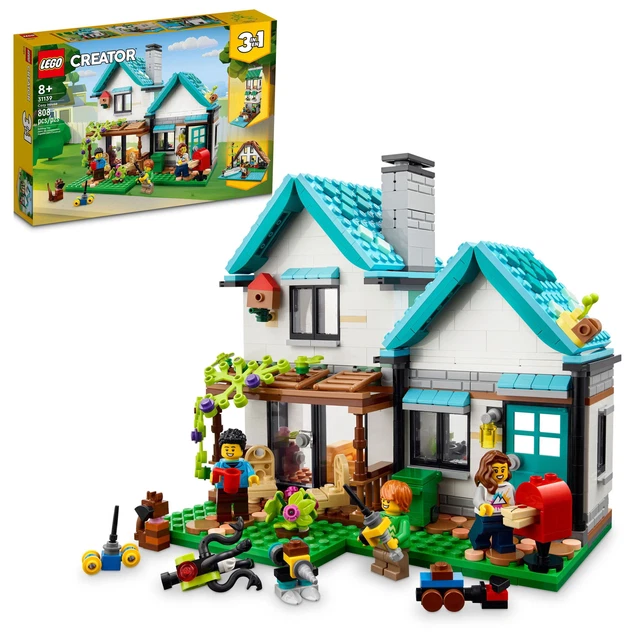 LEGO Creator Cozy House Toy Set 31139，With family mini images and accessories