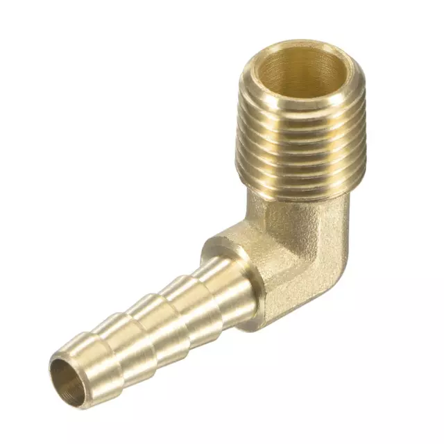 Brass Hose Barb Fitting Elbow 1/4" x 1/4 NPT Male Thread Pipe Connector