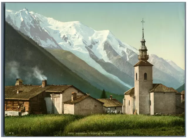 Vallée de Chamonix. Argentière.  WK vintage photochromie,  photochromie, vinta