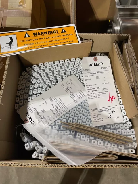 NEW Intralox S2400 Acetal White Radius Flush Grid Conveyor Belt 7.5" x 30'