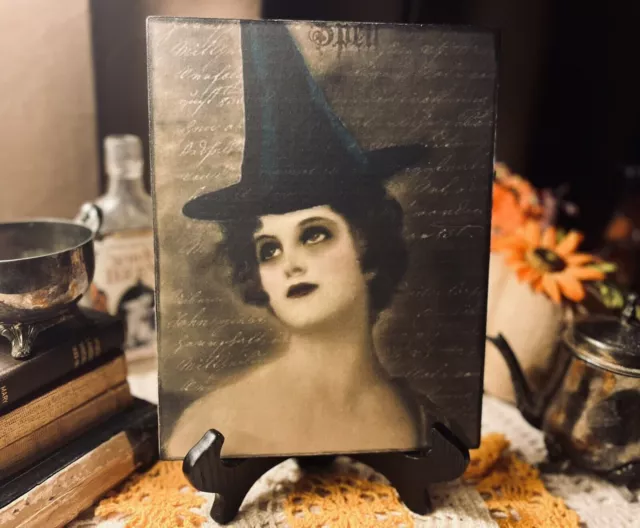 Romantic Witch Lady, Handcrafted Plaque / Sign