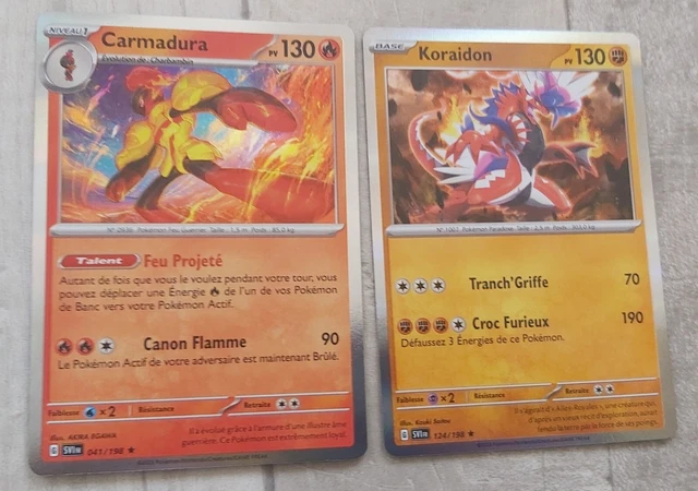 Carte Pokémon Koraidon 124/198 Holo Ou Reverse - Coffret 10 Cartes Écarlate Et Violet - Aléatoire