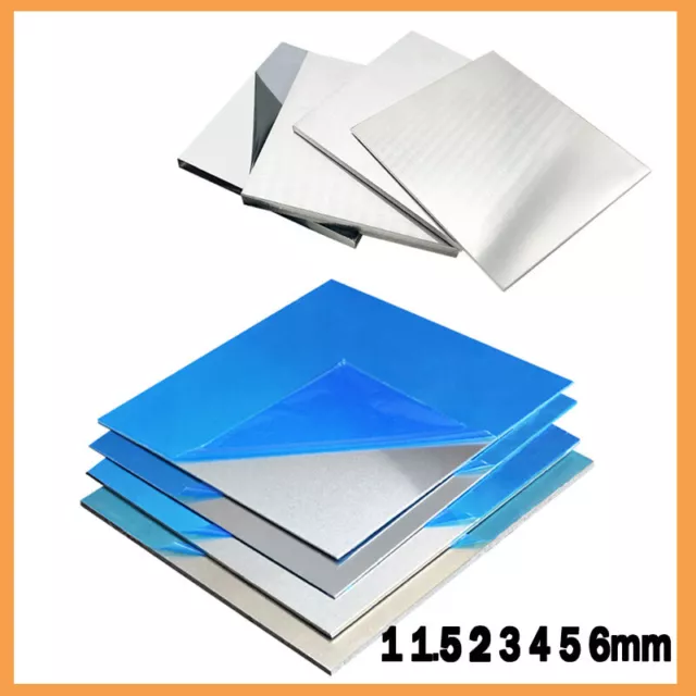Aluminium Sheet Metal Plate Flat 1/1.5/2/3/4/5/6mm Thick Multiple Size Available