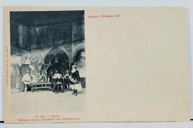Wilhelm Tell Legendary Swiss Marksman Friedrich Schiller Play #2414 Postcard I3