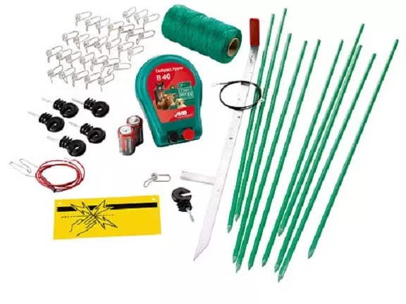 Hobbyset mit Batteriegerät B40 Weidezaungerät Elektrozaun Gartenteich 441151