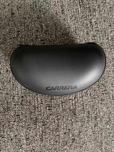 Carrera Eye Glass Case New! Black Matte Hard Clamshell Case With Zipper + Lining