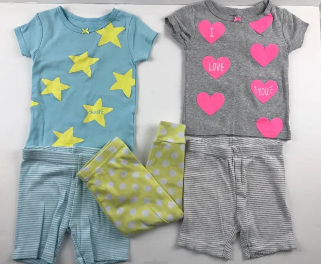 Lot of 5 Toddler Girl 18 Months Mix Match 3 Outfits Sets 100% Cotton Carters
