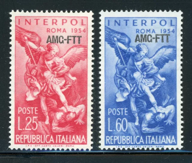 AMG-FTT Trieste MNH: Scott #207-208 INTERPOL Conference ROME CV$4+