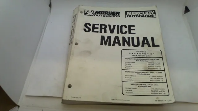 Service Manual Manuel Entretien Mercury Mariner 75 80 85 90 115 140 150 1991>