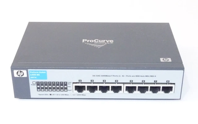 HP ProCurve Switch 1400-8G J9077A 8 Port Gigabit Switch *NO AC ADAPTER INCLUDED*