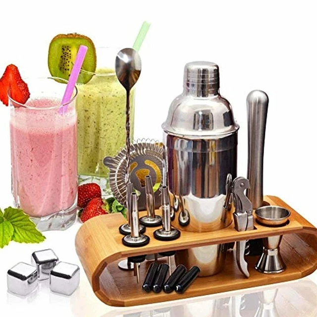 AYAOQIANG Shaker à Cocktail en INOX 750ML Professionnel Bar Kit,18 Pièces Shak