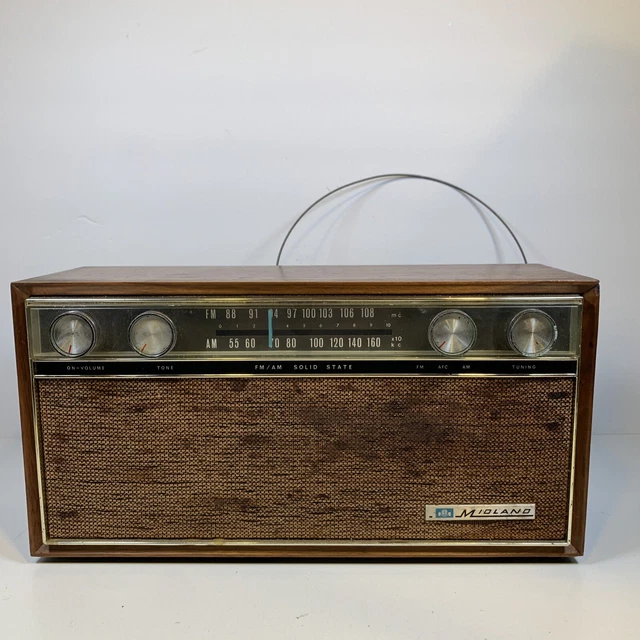 VINTAGE MIDLAND MODEL 11-334 AM FM Solid State Radio - Works £18.48 ...