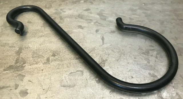 Hand Forged Worked Black 6 1/2" Wrought Iron Ladder S Hook Blacksmith Style NEW 2
