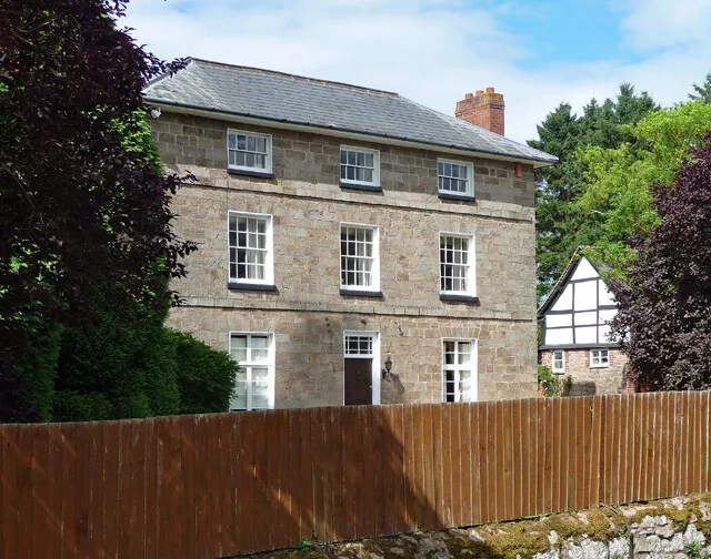 Photo  The Grey House Near Eau Withington Three-Storey Three-Bay Late Georgian H