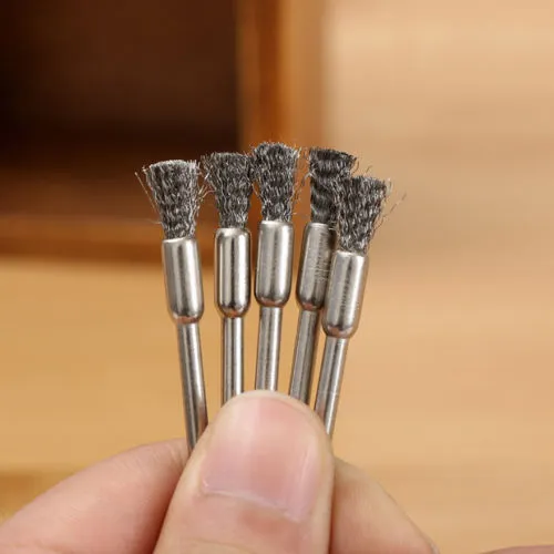 5mm Rotary Tool Steel Wire Wheel Brush Cup Shank for Rust Weld Power Drill 10pc