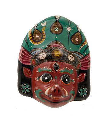 Mask Hat and Mitten Set Barahi Dance Indra Jatra Festival Nepal Paper Mache 909