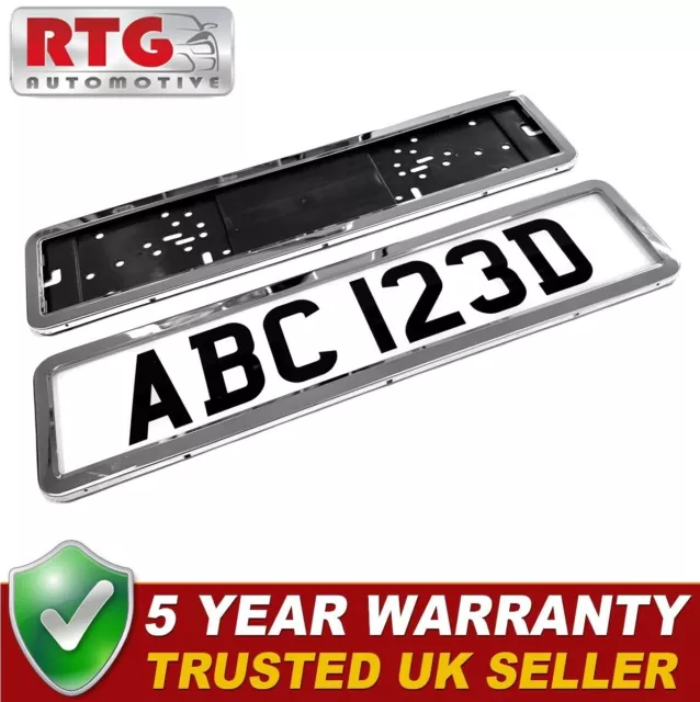 Single Stainless Steel Number Reg Plate Surround Frame Front or Rear Silver