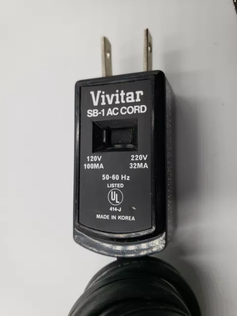 Cable de CA Vivitar SB-1 para flash electrónico Vivitar 152, 252 y 253 FABRICANTE DE EQUIPOS ORIGINALES 382168
