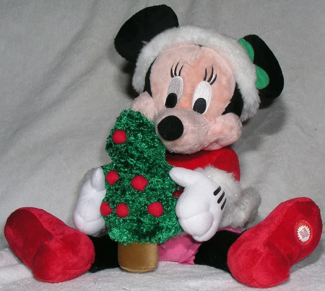 CHRISTMAS MINNIE MOUSE Plush Stuffed Toy Disney Musical Jingle Bells