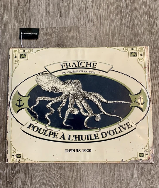 CREATIVE COOP VINTAGE Tin Metal Wall Sign FRAICHE DEPUIS Archors