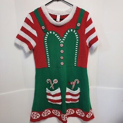 Womens Juniors Christmas Sweater Knee High Dress (  XXXL )