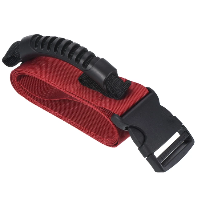 Carrying Strap with Handle, Adjustable Nylon Belt for Moving Lifting Boxes, Red
