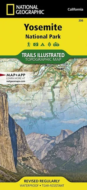 National Geographic Yosemite National Park Trails Illustrated Topo Map #206