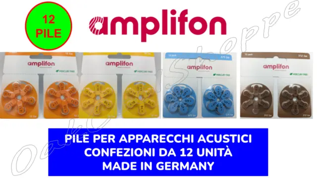 Amplifon 12 Pile tipo 10 / 675 / 13 / 312 Apparecchi Acustici Varta Germany