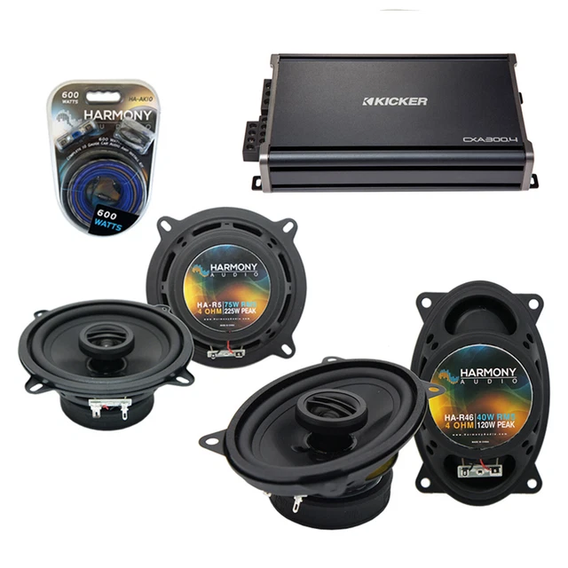 Jeep Comanche Pickup 1985 OEM Speaker Upgrade Harmony R5 R46 & HA-A400.4 Amp