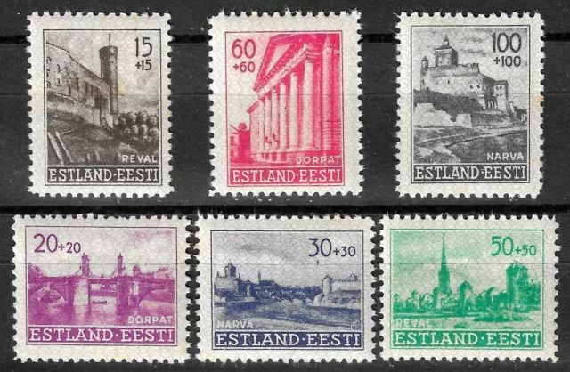 Estonia Nazi German Occupation WWII Narva Dorpat Reval Estland Mint MNH Set 1941